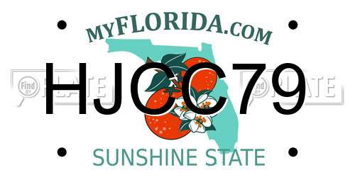 HJCC79 Florida License Plate