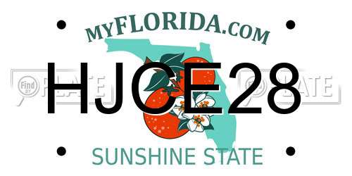 HJCE28 Florida License Plate