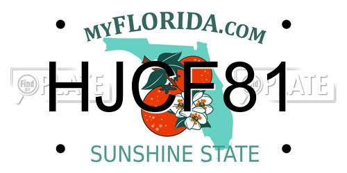 HJCF81 Florida License Plate
