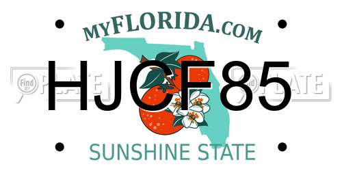 HJCF85 Florida License Plate