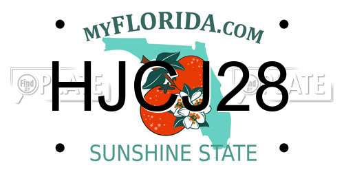 HJCJ28 Florida License Plate