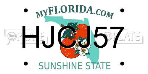 HJCJ57 Florida License Plate