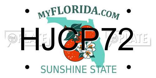 HJCP72 Florida License Plate