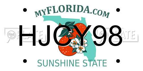 HJCY98 Florida License Plate