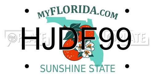 HJDF99 Florida License Plate