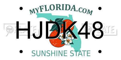 HJDK48 Florida License Plate
