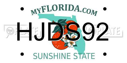 HJDS92 Florida License Plate