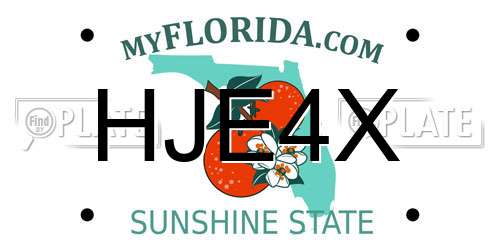 HJE4X Florida License Plate