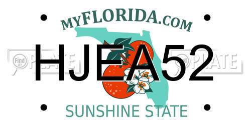 HJEA52 Florida License Plate