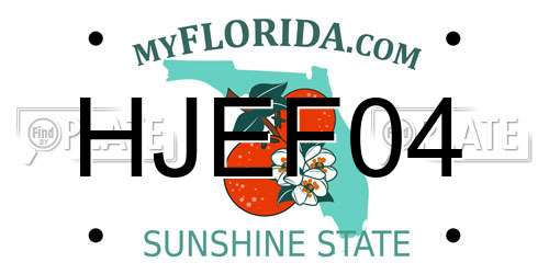HJEF04 Florida License Plate