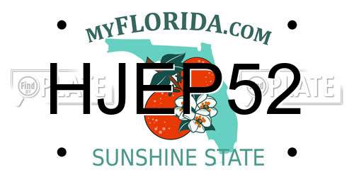 HJEP52 Florida License Plate