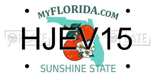 HJEV15 Florida License Plate