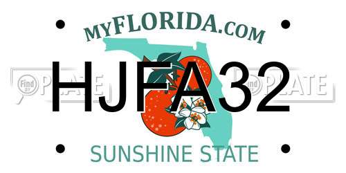 HJFA32 Florida License Plate