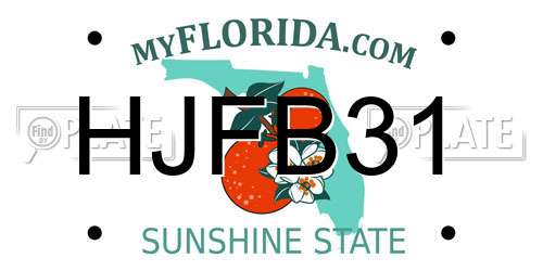 HJFB31 Florida License Plate