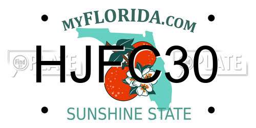 HJFC30 Florida License Plate
