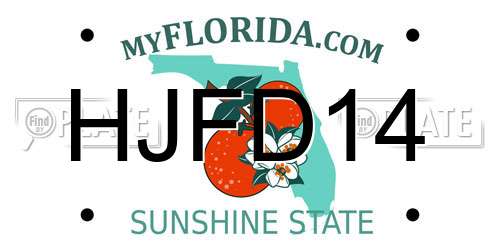 HJFD14 Florida License Plate