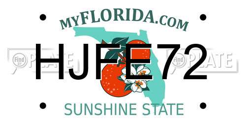 HJFE72 Florida License Plate