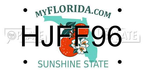 HJFF96 Florida License Plate