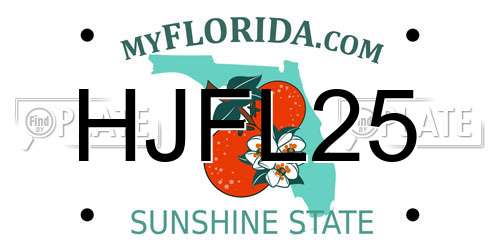 HJFL25 Florida License Plate