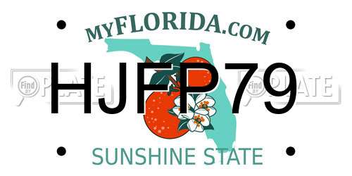 HJFP79 Florida License Plate
