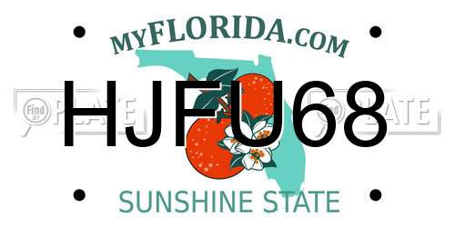 HJFU68 Florida License Plate