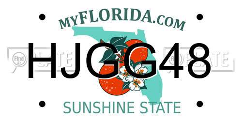 HJGG48 Florida License Plate