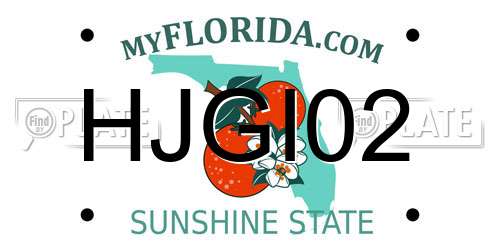 HJGI02 Florida License Plate