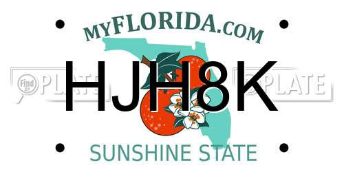 HJH8K Florida License Plate