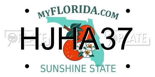 HJHA37 Florida License Plate