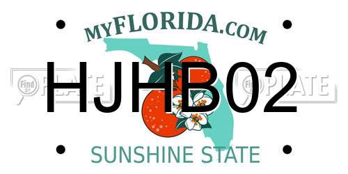 HJHB02 Florida License Plate