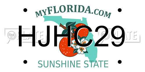 HJHC29 Florida License Plate
