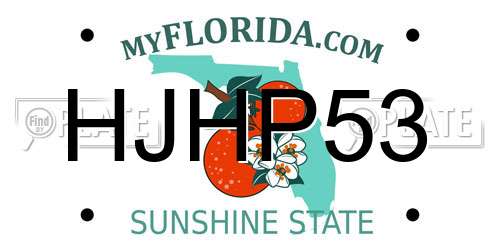 HJHP53 Florida License Plate