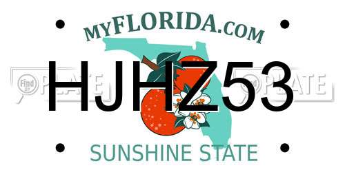 HJHZ53 Florida License Plate
