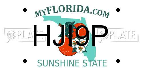 HJI9P Florida License Plate