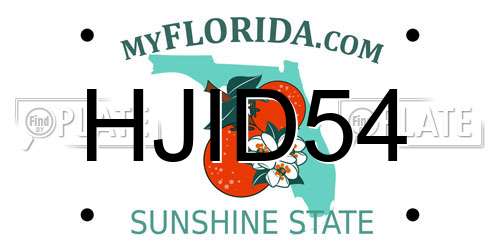 HJID54 Florida License Plate