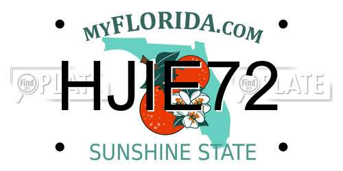 HJIE72 Florida License Plate