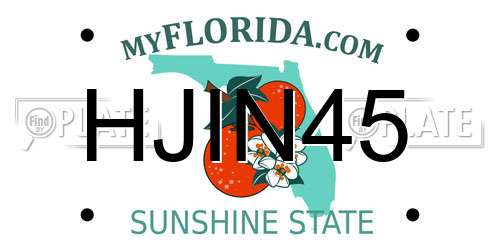 HJIN45 Florida License Plate