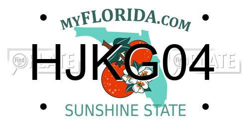 HJKG04 Florida License Plate