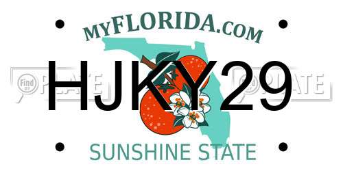 HJKY29 Florida License Plate