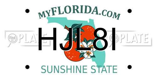 HJL8I Florida License Plate