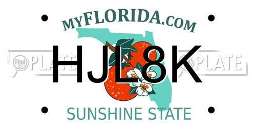 HJL8K Florida License Plate