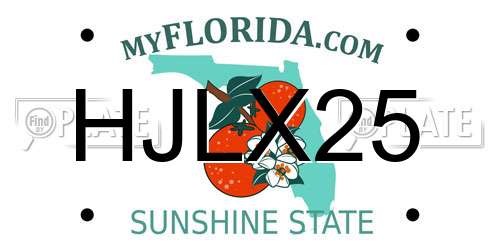 HJLX25 Florida License Plate