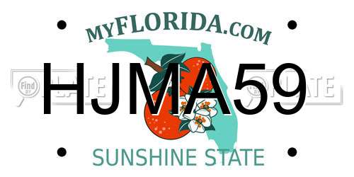 HJMA59 Florida License Plate