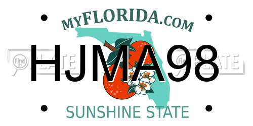 HJMA98 Florida License Plate