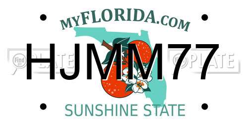 HJMM77 Florida License Plate