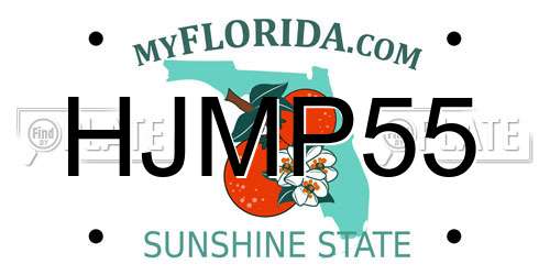 HJMP55 Florida License Plate