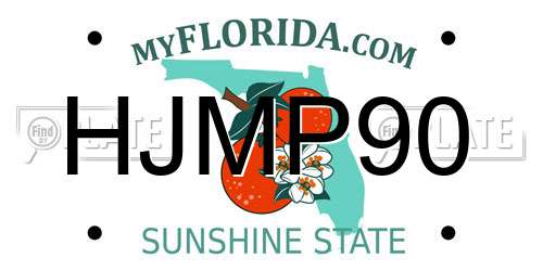 HJMP90 Florida License Plate