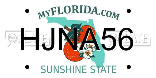 HJNA56 Florida License Plate