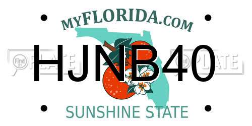 HJNB40 Florida License Plate