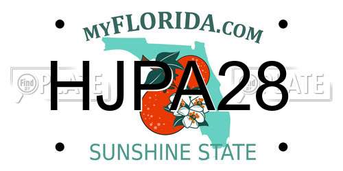 HJPA28 Florida License Plate